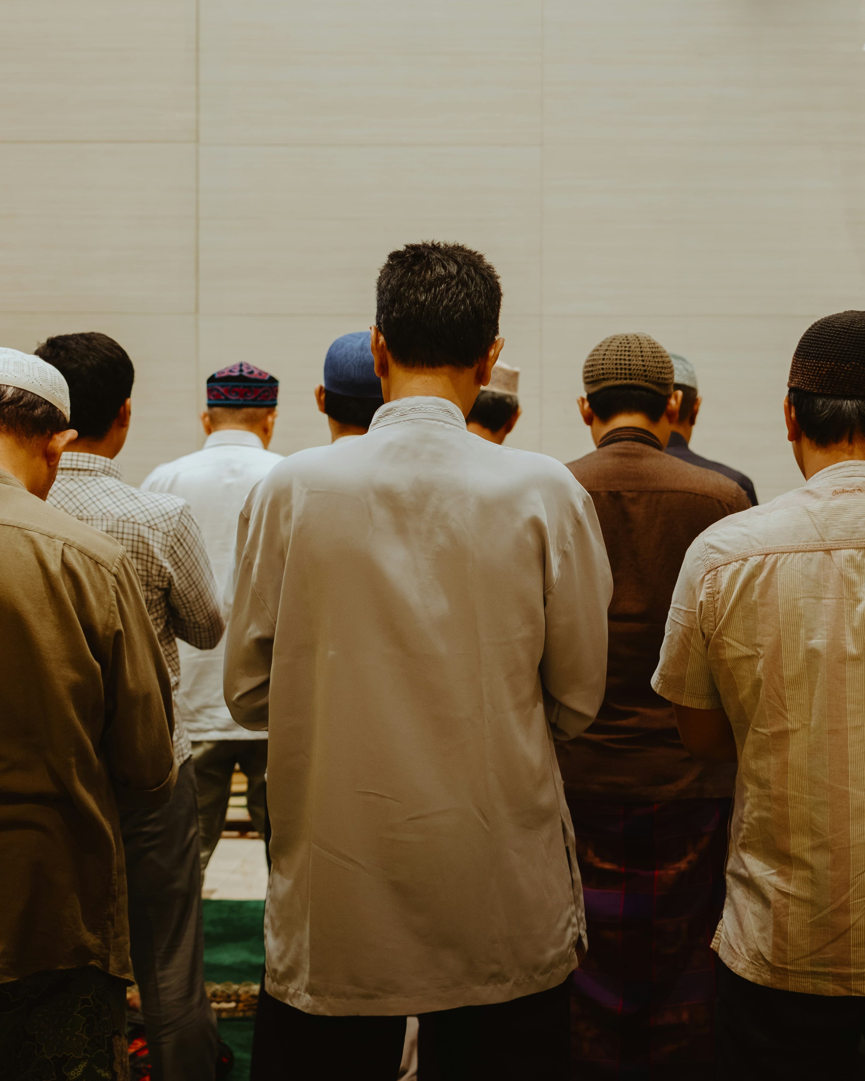Muslims praying together